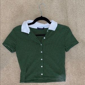 brandy melville button down crop top